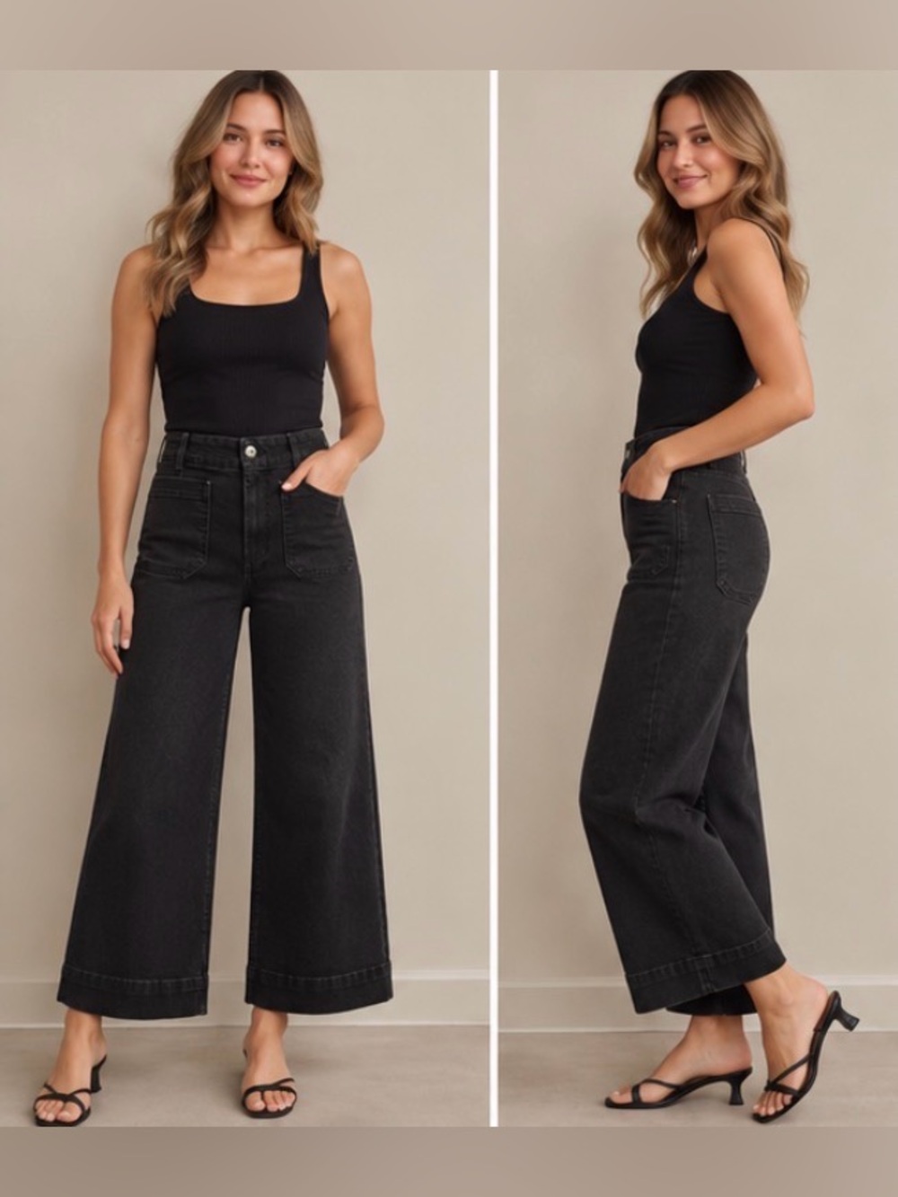 Maeve by Anthropologie The Colette High-Rise Cropped Wide-Leg Jeans Size 27